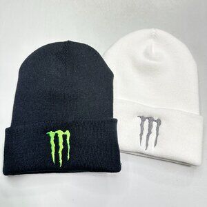 Monster Beanie Embroidered Stocking Hat Black White Zero Unisex Gift